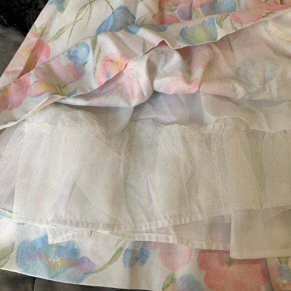 Vintage Floral Dress Pastel Drop Waist Spring Easter Girls 90s 80s Cottagecore - Picture 8 of 8